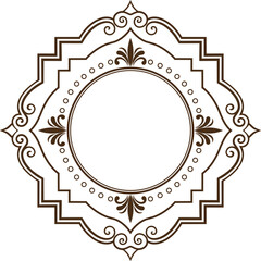 Vintage label design with monograms and frames