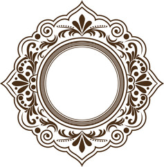 Vintage label design with monograms and frames