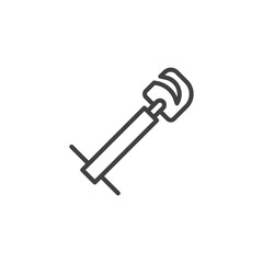 Basin wrench line icon
