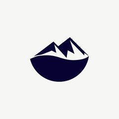 Fototapeta premium Minimalist Mountain Adventure Logo Icon Vector