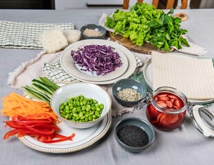 Sommerrollen, vietnamesische Küche, frisch vegan kochen
