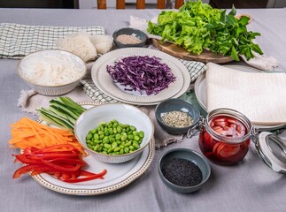 Sommerrollen, vietnamesische Küche, frisch vegan kochen
