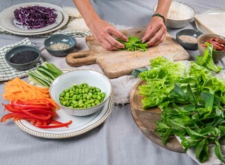 Sommerrollen, vietnamesische Küche, frisch vegan kochen
