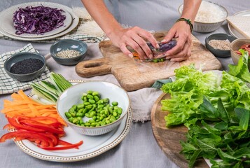 Sommerrollen, vietnamesische Küche, frisch vegan kochen
