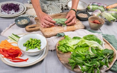 Sommerrollen, vietnamesische Küche, frisch vegan kochen
