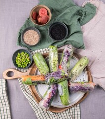 Sommerrollen, vietnamesische Küche, frisch vegan kochen

