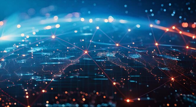 electronic signals weaving through a global network, a tapestry of tech connectivity,