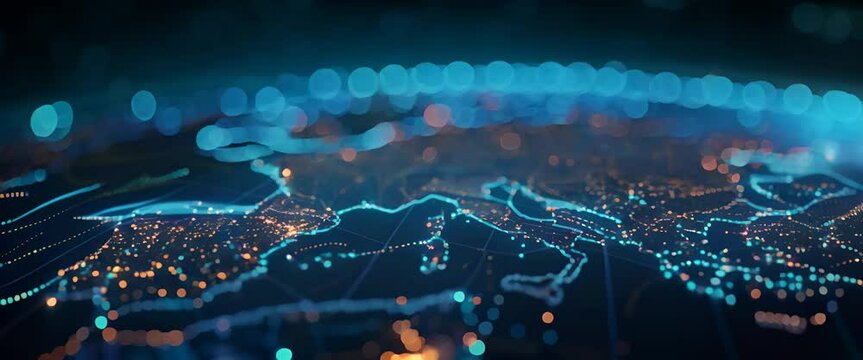 Virtual map highlighting Western Europe's contribution to global cyber law frameworks,