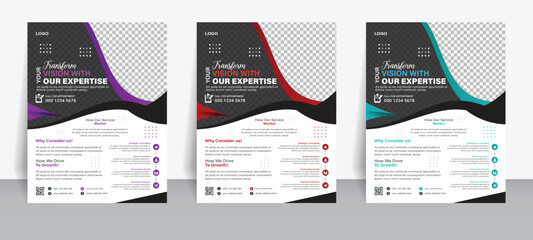 Modern creative geometric flyer template design.