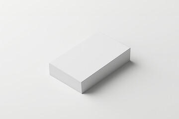 Fototapeta premium Photo of business cards stack. Template for branding identity. Isolated with clipping path. White blank business card. Mock up card with minimal style.