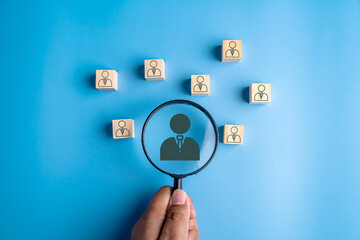 Hiring human, Human resource concept, New career recruitment. find your career. recruiting with online technology.