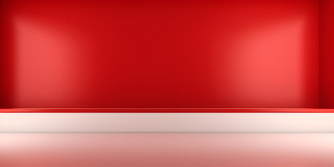 3D background with white stand podium red minimal scene Mockup product display