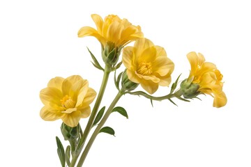 Fototapeta premium yellow flower stalk isolated on transparent background cutout.