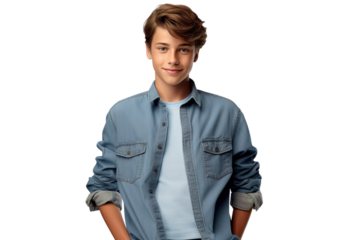 The Enigmatic Youth in Thought on White or PNG Transparent Background.