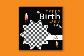 birthday social media birthday banner design template