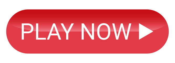 3d Red Play Now Web Button, UI App Button. Vector Illustrations.