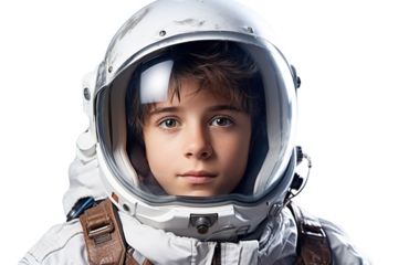 The Young Explorer of Outer Space on White or PNG Transparent Background.