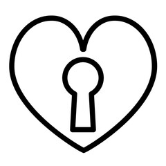 heart locked line style