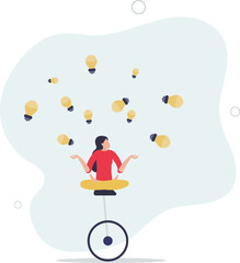 Creativity and ideas, innovation or skill to success in business,flat vector illustration.