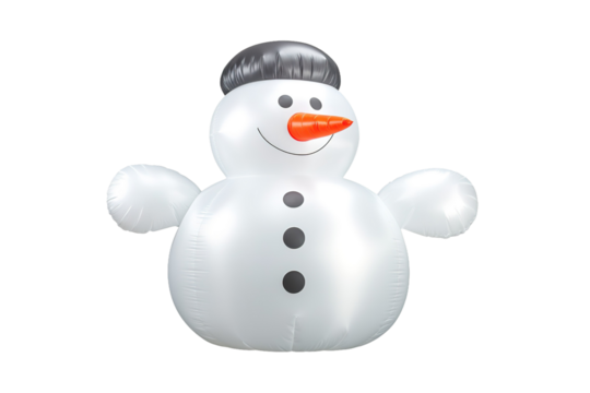 Frosty Fun: Whimsical Snowman Balloon on White or PNG Transparent Background. - Powered by Adobe