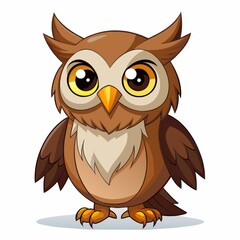 Fototapeta premium 3D Render of a Sketchy Owl Mascot, on isolated white background, Generative AI