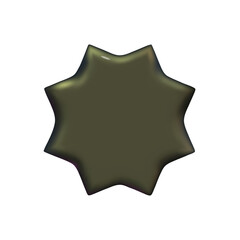 3d abstract y2k shape black isolated. Metal chrome black playful element for design. 3d y2k doodle memphis shape. Vector cartoon illustration