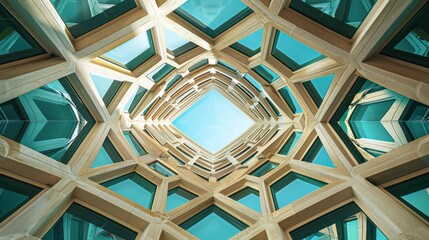 Interlocking Triangles: Photograph a composition of interlocking triangles, playing with perspective and depth to create an optical illusion of movement and dimension. 