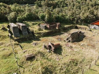 Ruins of the abandoned historic Brunner Mine, Greymouth, West Coast, New Zealand.