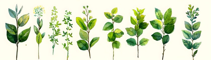 Vibrant Botanical Watercolor of Native Flora