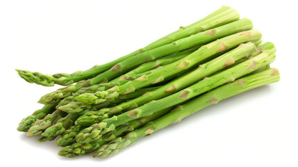 Fresh Green Asparagus Spears Isolated on White Background