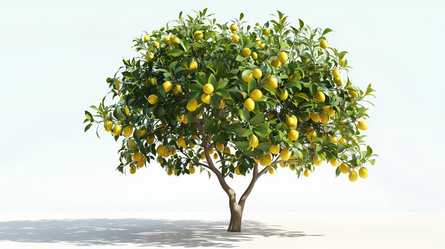 Lemon tree isolated on white background 