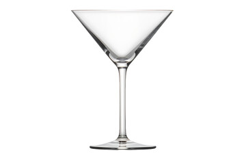 Crystal Elegance: A Martini Glass Catching Moonlight on White or PNG Transparent Background.