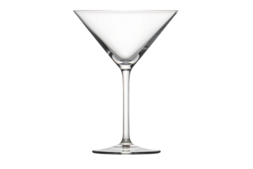 Crystal Elegance: A Martini Glass Catching Moonlight on White or PNG Transparent Background.