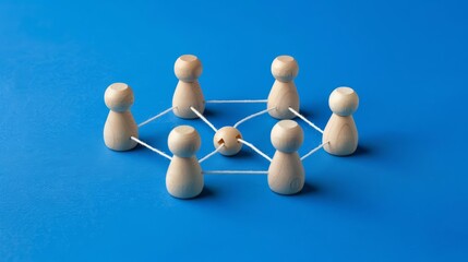 Obraz premium Wooden figurines arranged in a circle