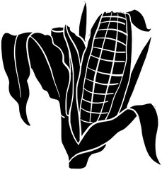 corn illustration food silhouette mexican logo tree icon stick outline snack cob hot leaves leaf fried yellow roasted grilled shape mayo corncob street for vector graphic background