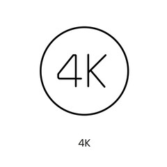 4k calling line vector icon for packaging on cctv camera with editable stroke