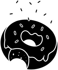 food illustration chocolate silhouette bakery logo doughnut icon indonesia outline dessert cream donut sugar cake biscuit vanilla snack breakfast shape background nut glaze for vector graphic