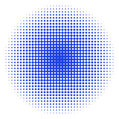 blue halftone circle. vector design element