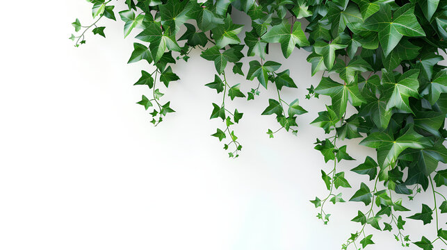 Top view of Trailing lily creeper tree on white background