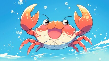 Exciting cartoon Illustration of a Playful Crab