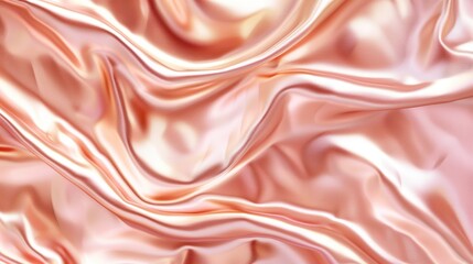 Obraz premium Glamorous rose gold abstract background inspired by the texture of satin waves, ideal for elegant wallpaper