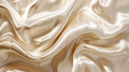 Obraz premium Glamorous white gold abstract background inspired by the texture of satin waves, ideal for elegant wallpaper