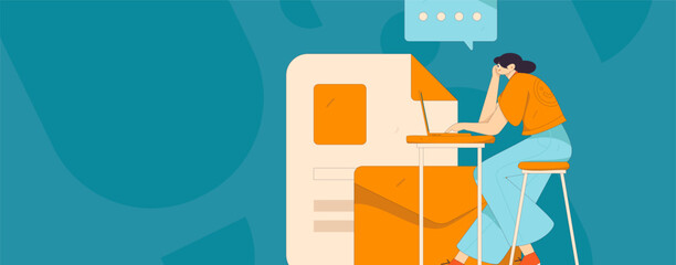 Virtual characters social communication concept business flat vector hand drawn illustration
