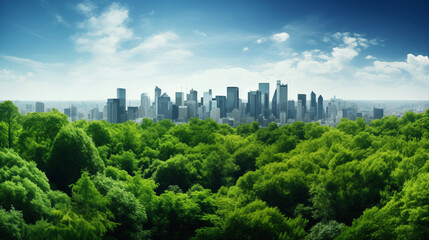 Fototapeta premium London's Cityscape Soars: Glass & Steel Meet Lush Greenery
