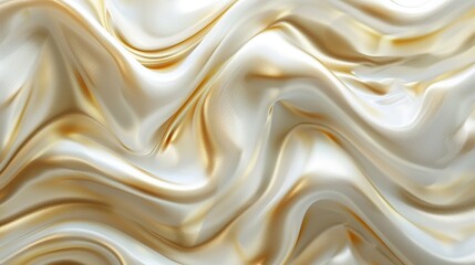 Obraz premium Glamorous white gold abstract background inspired by the texture of satin waves, ideal for elegant wallpaper