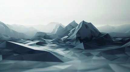 Low-Poly Geometric Shapes Wallpaper with Minimalist Design in Soft Colors, Modern and Serene Style for a Visually Soothing and Undisturbed Look