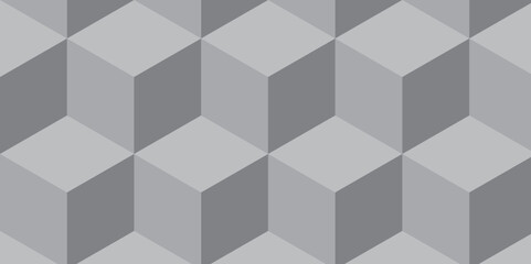 Obraz premium White and gray background from cubes and lines. Geometric tiles and mosaic creative stylish seamless pattern cube. minimal hexagon Cubes mosaic shape vector design. 