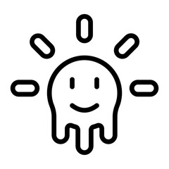 Sun Vector Line Icon Design