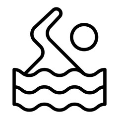 Swimmer Vector Line Icon Design