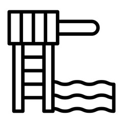 Springboard Vector Line Icon Design